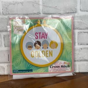 Cross Stitch Kit Embroidery Golden Girls Series “Stay Golden” New Grannycore